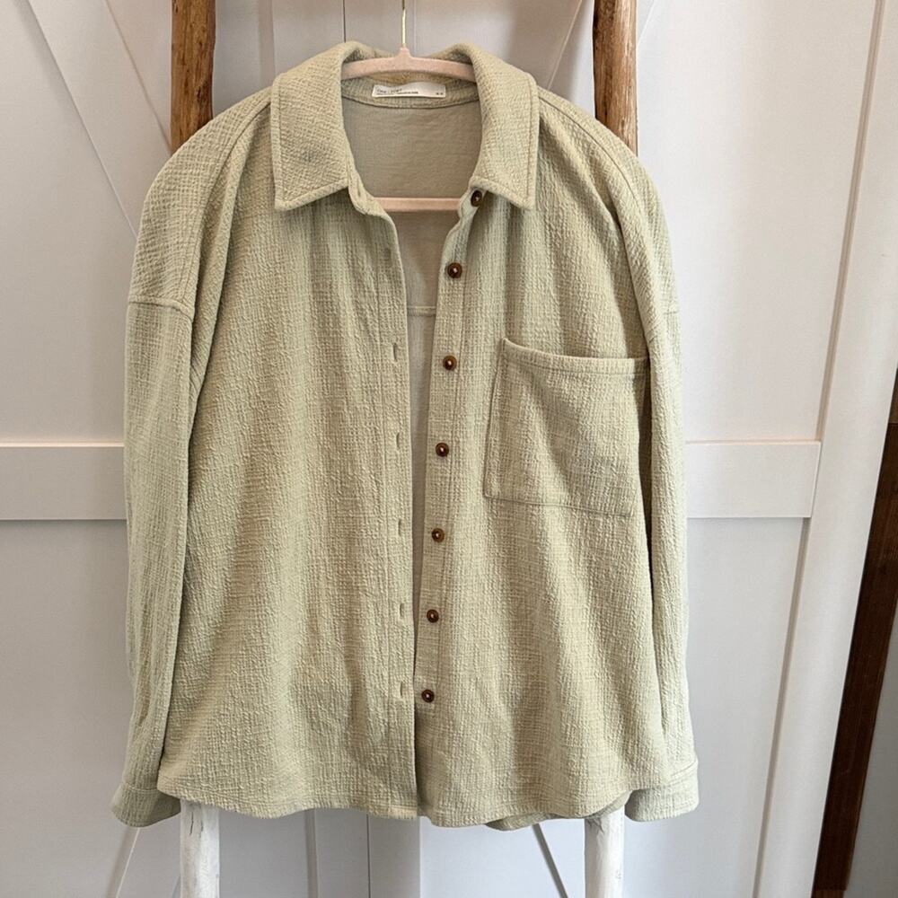 OAK + FORT Sage Button Down Shirt